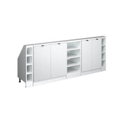 Mobile cucina sottotetto R-Line Ondulazione bianca/Bianco 210 cm Set di 5 Vicco