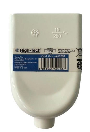 HIGH-TECH PRESA BIPASSO 16A 2P+T BIANCA MATERIALE ELETTRICO