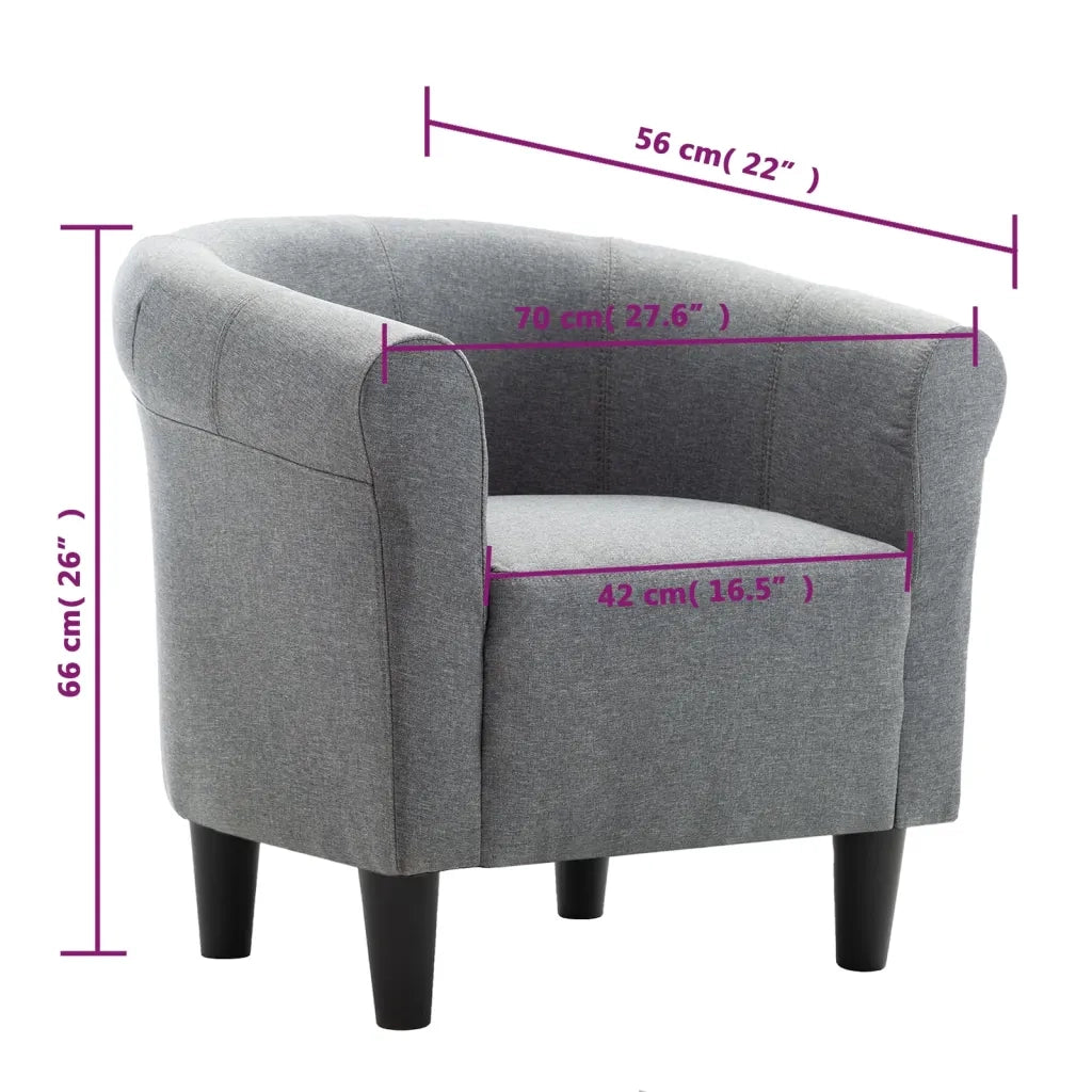 Poltrona Grigio Chiaro in Tessuto cod mxl 8500
