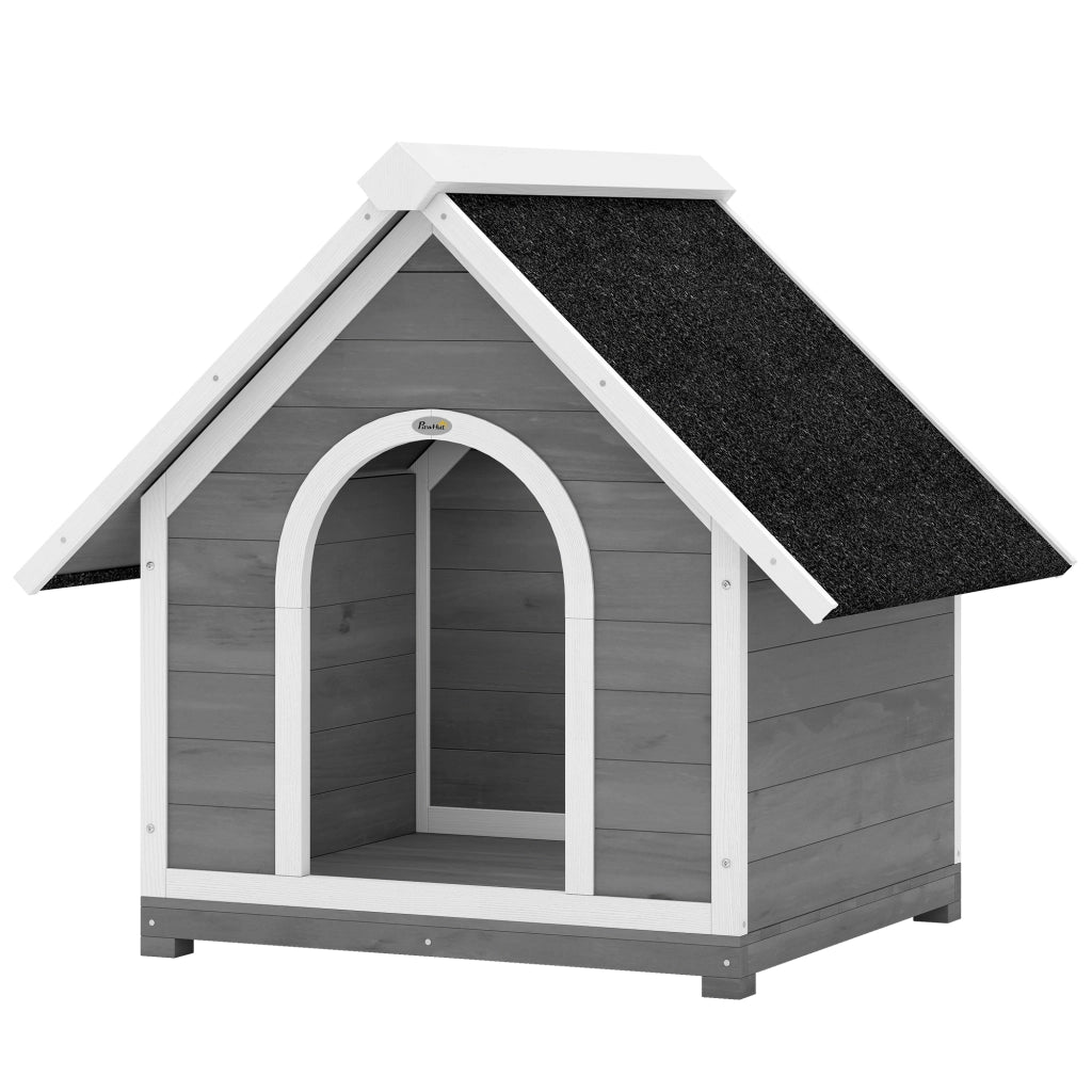 Casetta per Cane da Esterno ¨C zephmum ¨C 84x101x86 cm Grigio e Bianco