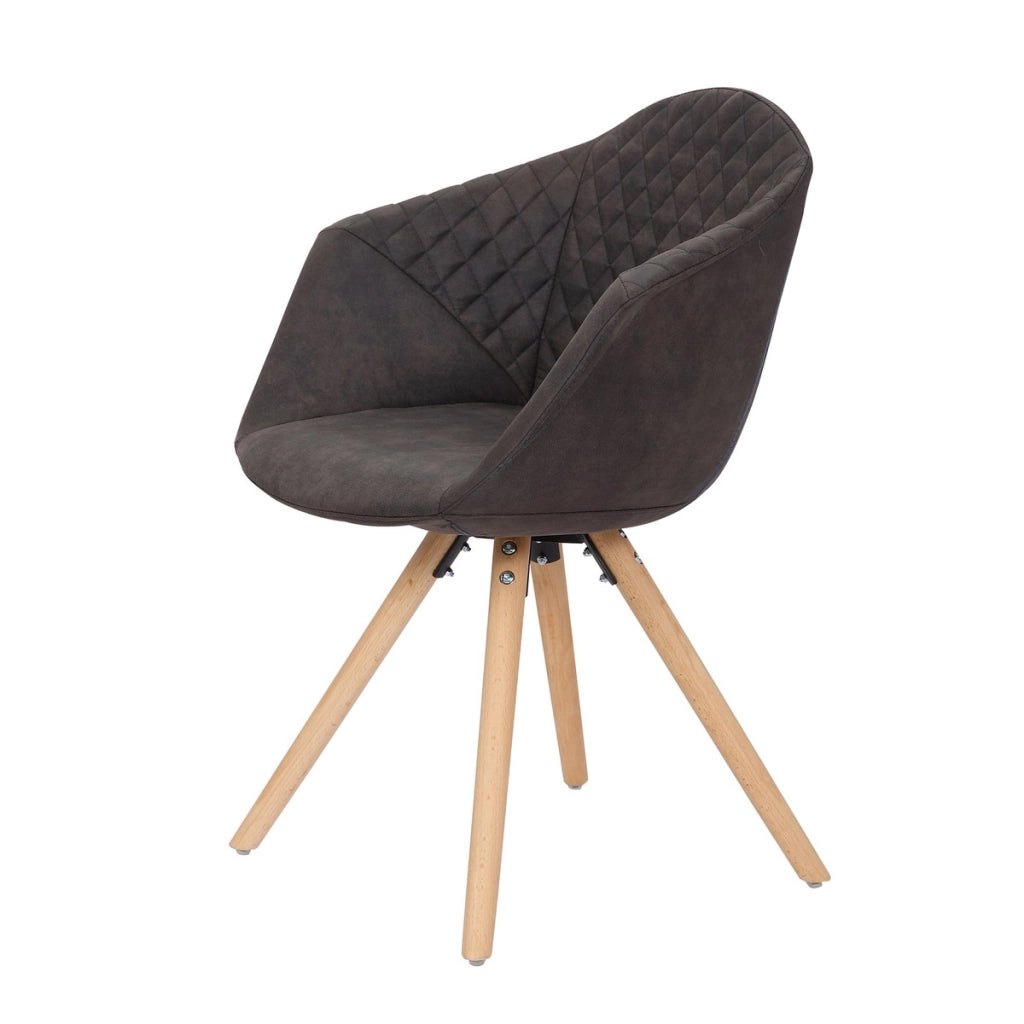 Set di 2 sedie Chadwick in velluto nero con gambe in faggio