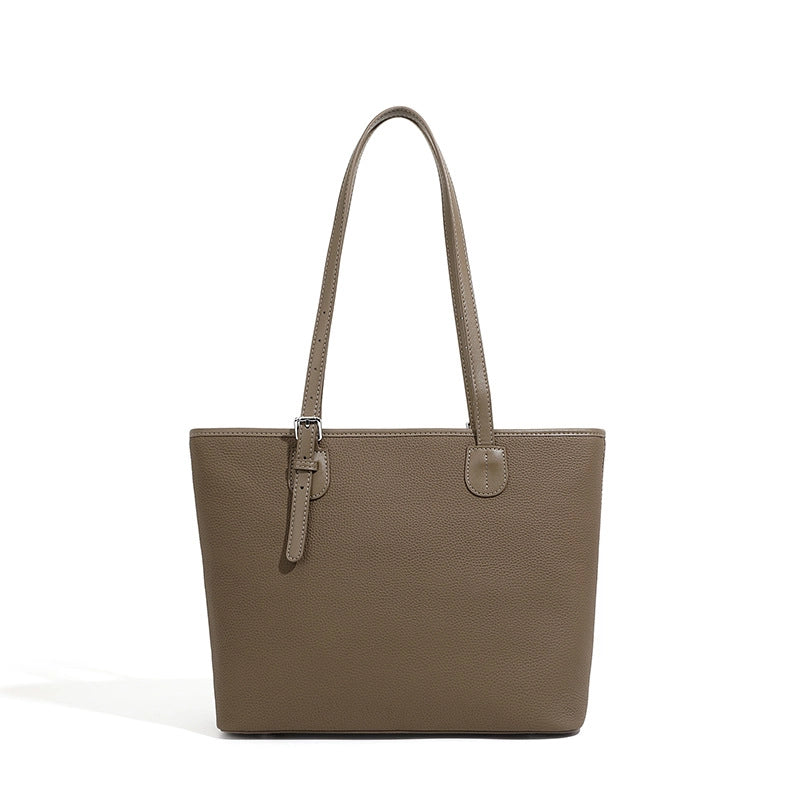 Borsa a tracolla da donna in vera pelle, grigia