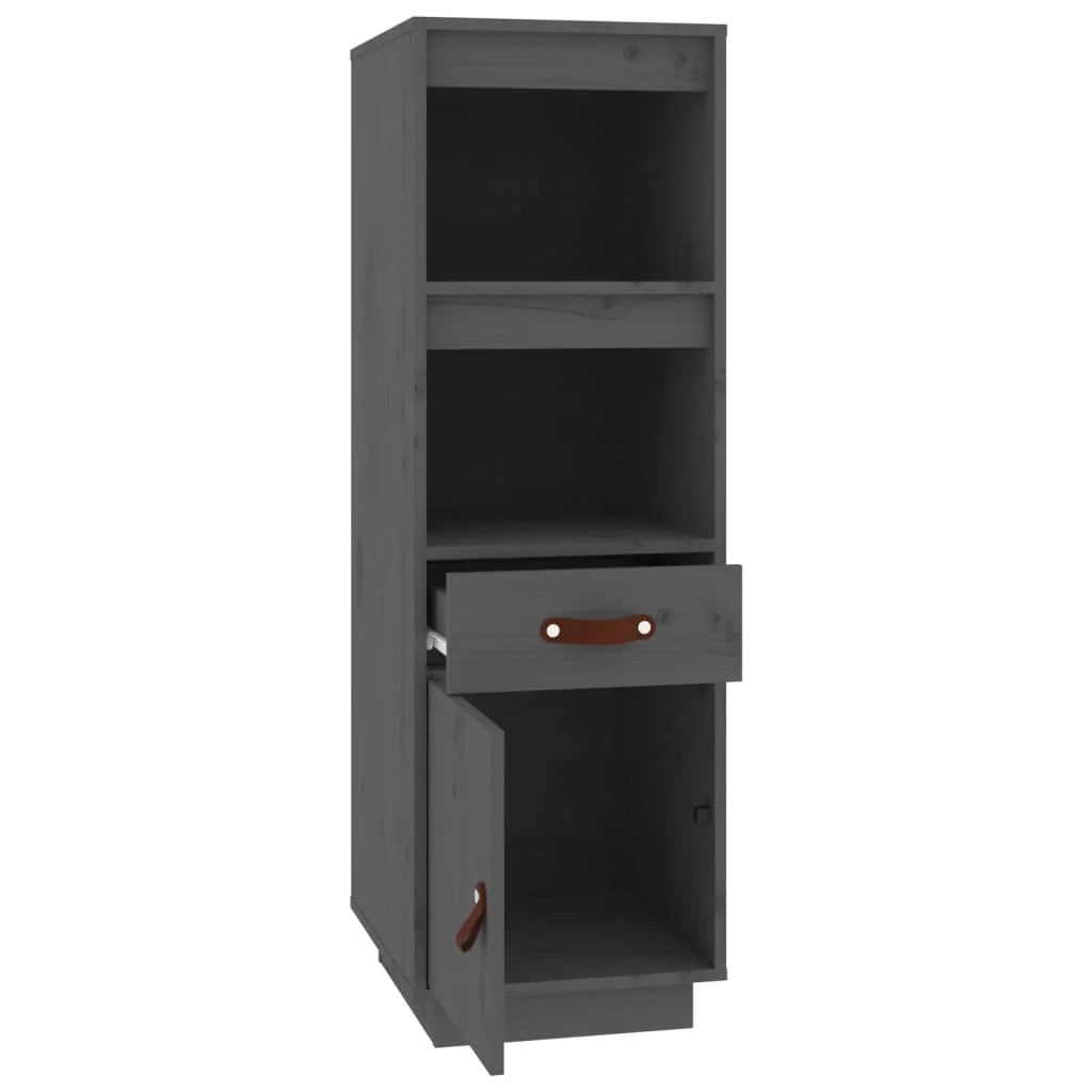 Buffet credenza cassettiera armadio mobile contenitore organizer cucina soggiorno salotto alto 34 x 40 x 108,5 cm legno di pino massiccio grigio 02_0034223