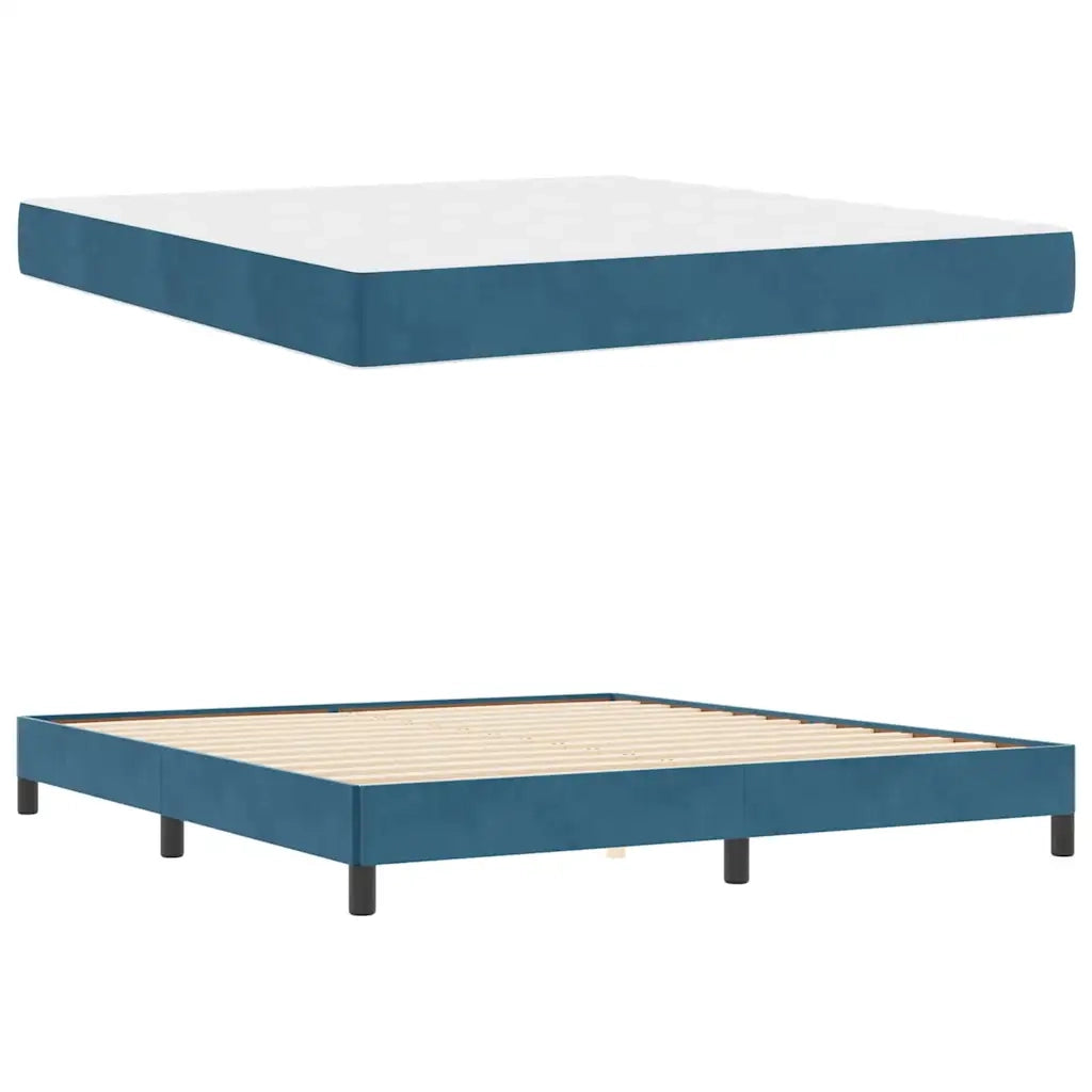 vidaXL Letto box spring con materasso Blu Scuro 180 x 200 cm Velluto