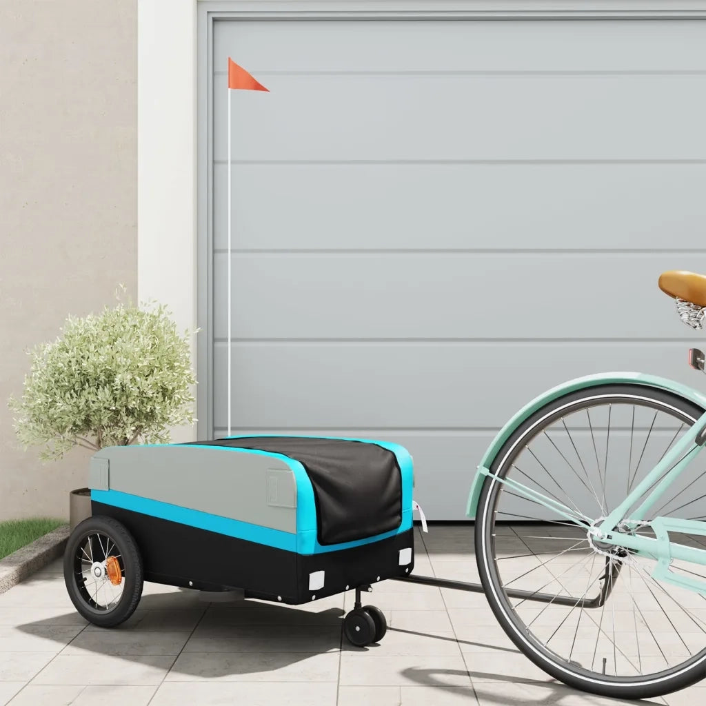Rimorchio da Bici Nero e Blu 30 kg in Ferro CFW5193980