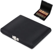 Tas di copertura in legno e PU pelle per 10/12/20 pezzi - Ospite multi-instrumento - Resistente allo shock - Duraturo - Leggero - Rattan case con capacità di archiviazione