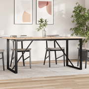 Tavolo da Pranzo Telaio a O 180x90x75 cm Legno Pino e Acciaio