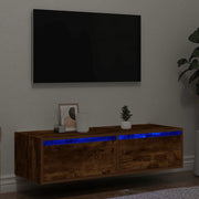 vidaXL Mobile Porta TV con Luci LED Rovere Fumo 100X35,5x25 cm