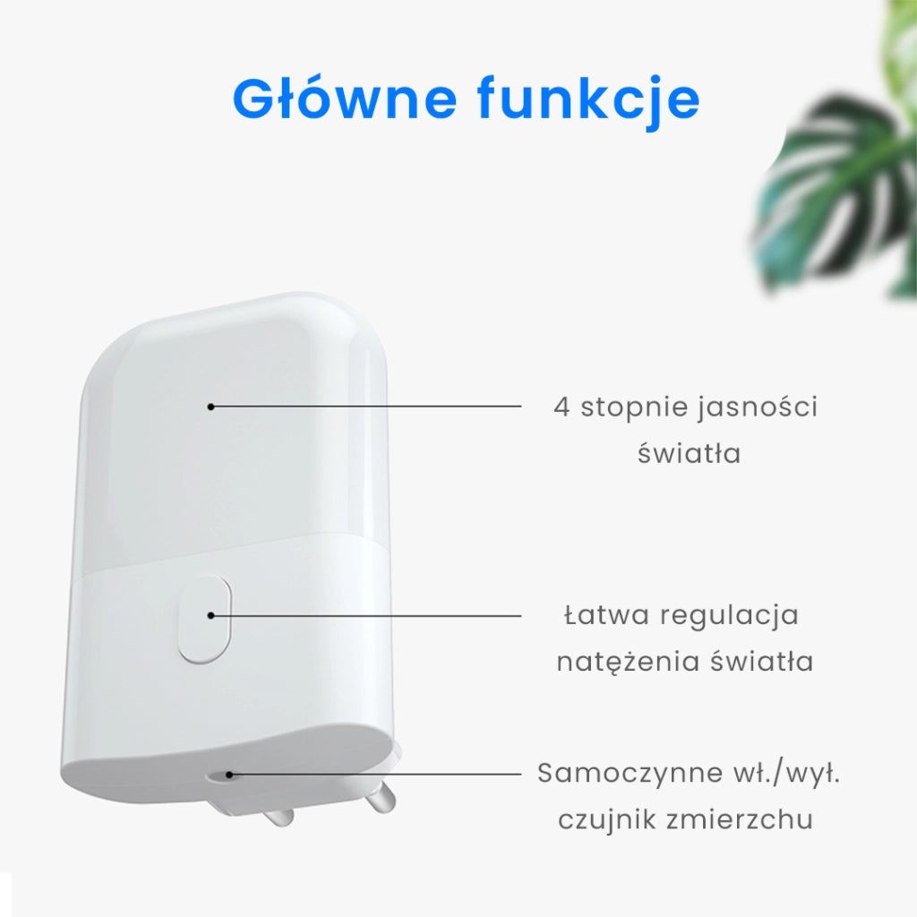 Luce notturna presa con crepuscolare dimmer 2700K bianca Eko-Light