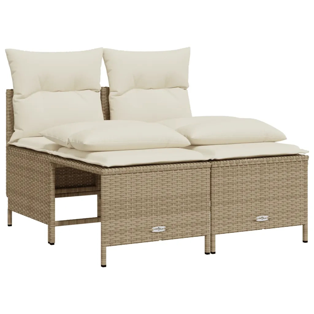 Set Divano da Giardino 5 pz con Cuscini Beige in Polyrattan 3261525