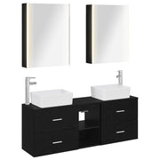 Set di mobili per il bagno 5 pcs Rovere Nero 3406848