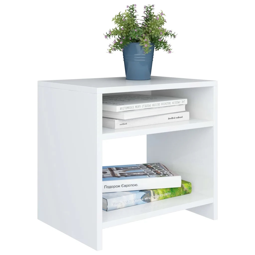 Comodino-Tavolino da notte Bianco 40x30x40 cm Legno Ingegnerizzato