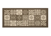 Tappeto Passatoia Runner Cucina Antiscivolo Lavabile Disegno Maiolica Suardi - 55x80 - Fango