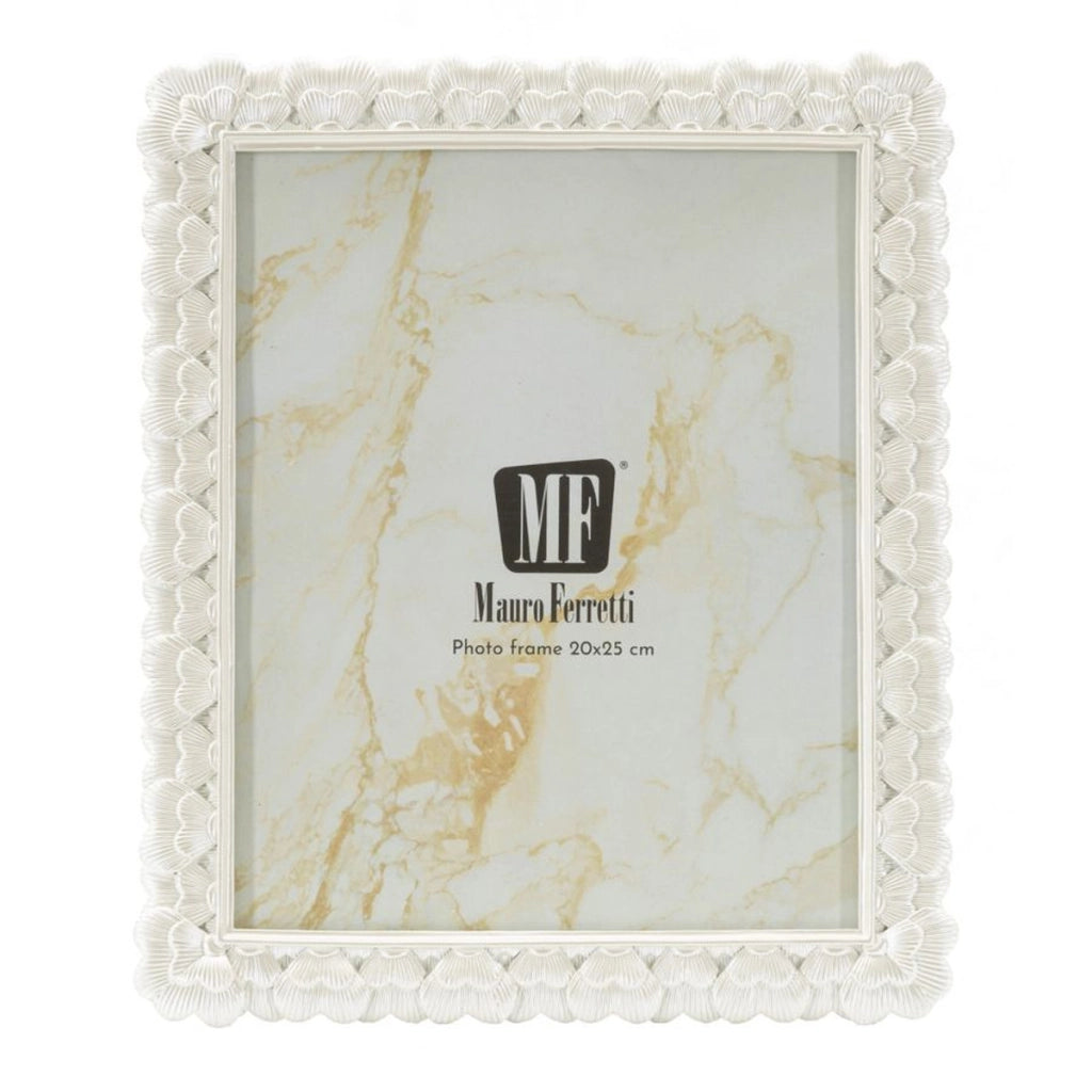 Cornice portafoto Hearty argento con profilo a cuori 20x25 cm