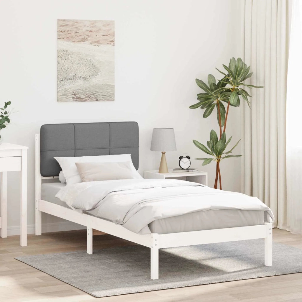 Letto con Testiera Rivestita Grigio chiaro 80 x 200 cm 878013