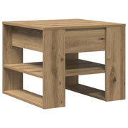 Tavolino salotto | Tavolino da caff¨¨ | Tavolino da Soggiorno Rovere Artigianale 55,5x55x45 cm in Truciolato
