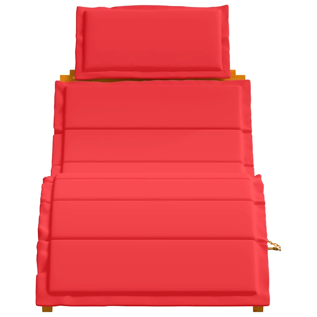 Lettino prendisole 2 pcs Rosso Legno di Acacia Massello 4107099