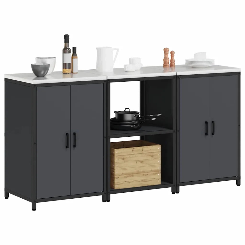 Set di Stoccaggio per Cucina con lo scaffale 3 pcs Antracite 3392696