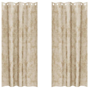 Tende in Velluto con tende 2 pz Crema 245 x 140 cm Velluto