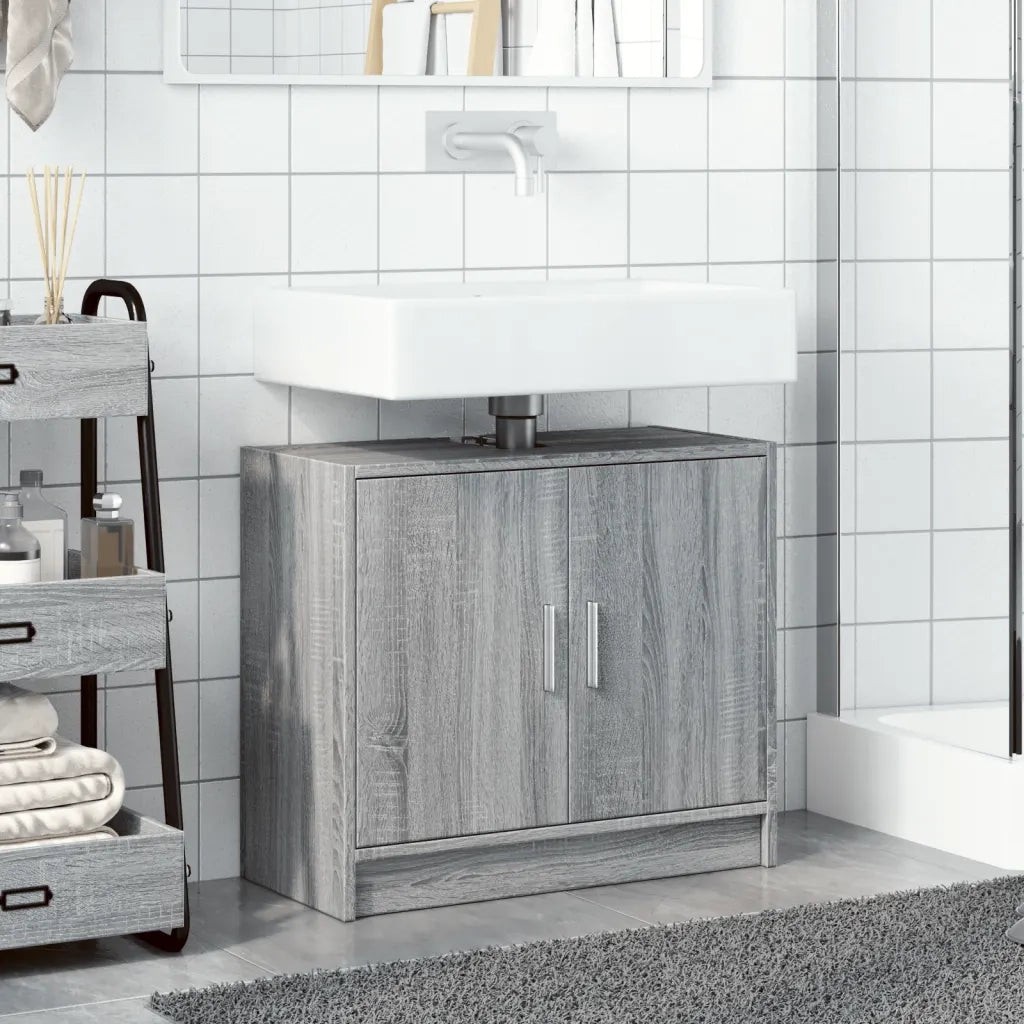 Mobile Lavabo | Armadio Lavabo Grigio Sonoma 63x29x55 cm in Legno Multistrato