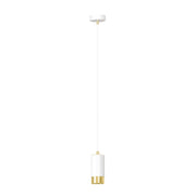 Sospensione Moderna 1 Luce Ivar A Cilindro In Acciaio Bianco E Oro