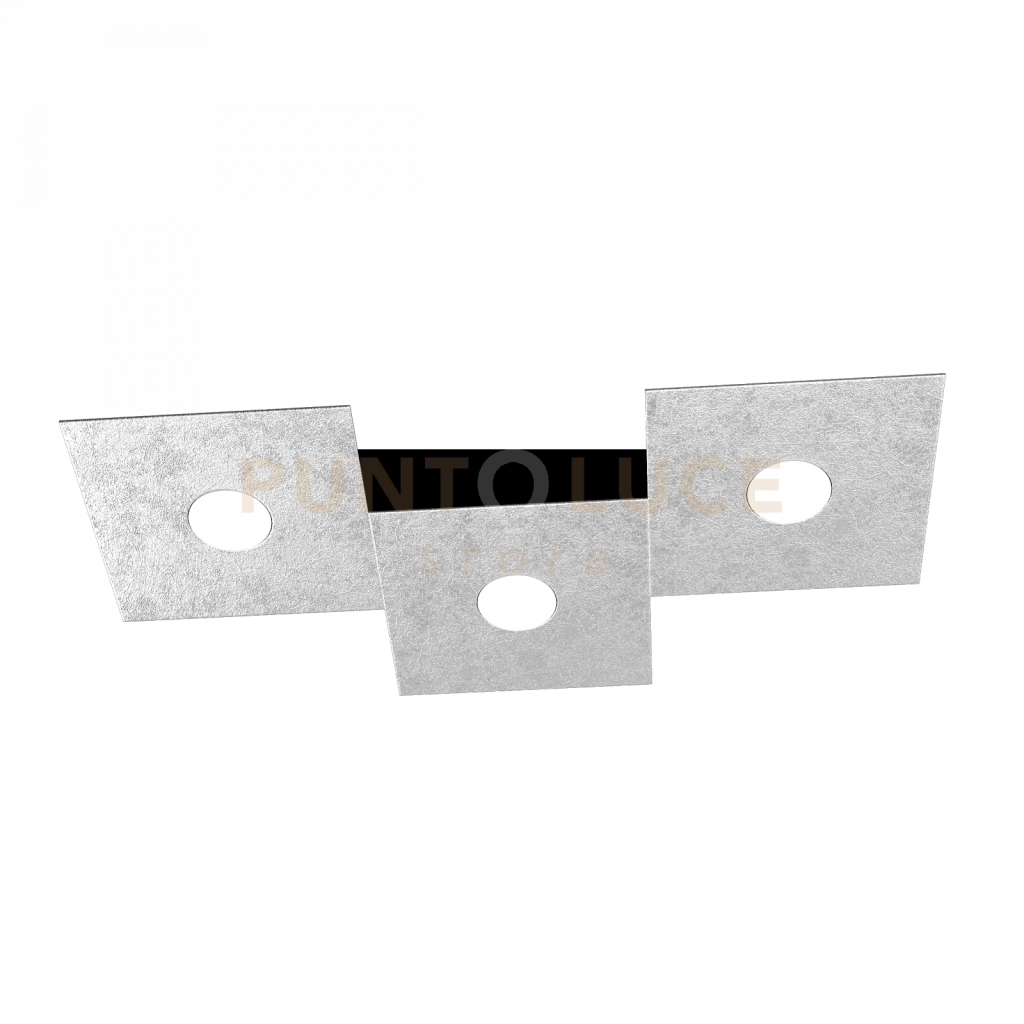ECCENTRIC APPLIQUE-PLAFONIERA 3 LUCI FOGLIA ARGENTO 1156-3L-FA