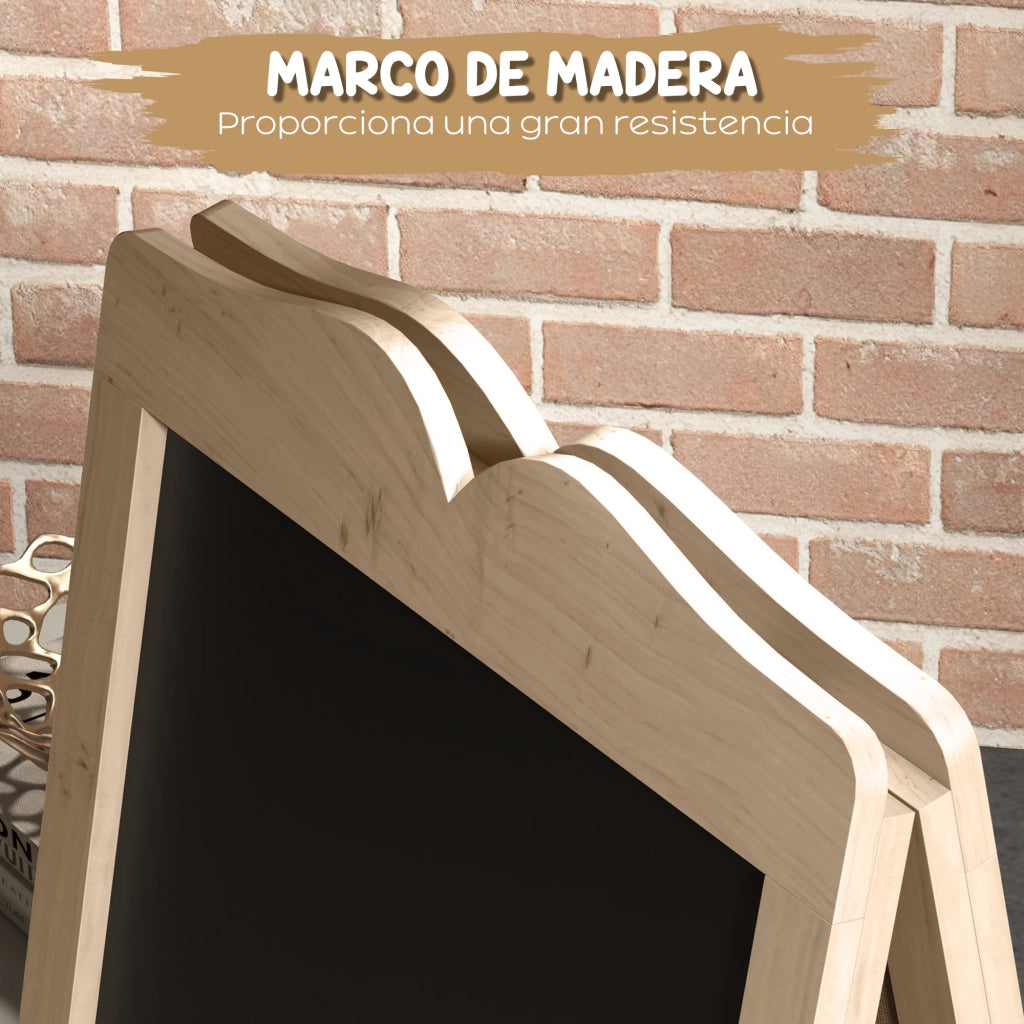 Cavalletto Bifacciale Pieghevole ¨C Xylo ¨C Legno con 8 Pennarelli e 6 Stencil 51x60x101 cm