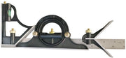 Misuratore di angolo combinato 300mm con struttura in alluminio leggera, regolabile per angoli e livellamento.