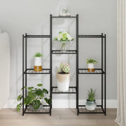 Portafiori-Supporto per Piante-Rastrelliera per Fiori 83x25x100 cm Ferro Nero