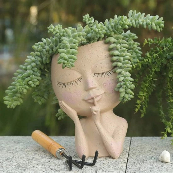 Vaso floreale con faccetta e scarico per piante grasse e cacti - Decorazione per interni ed esterni