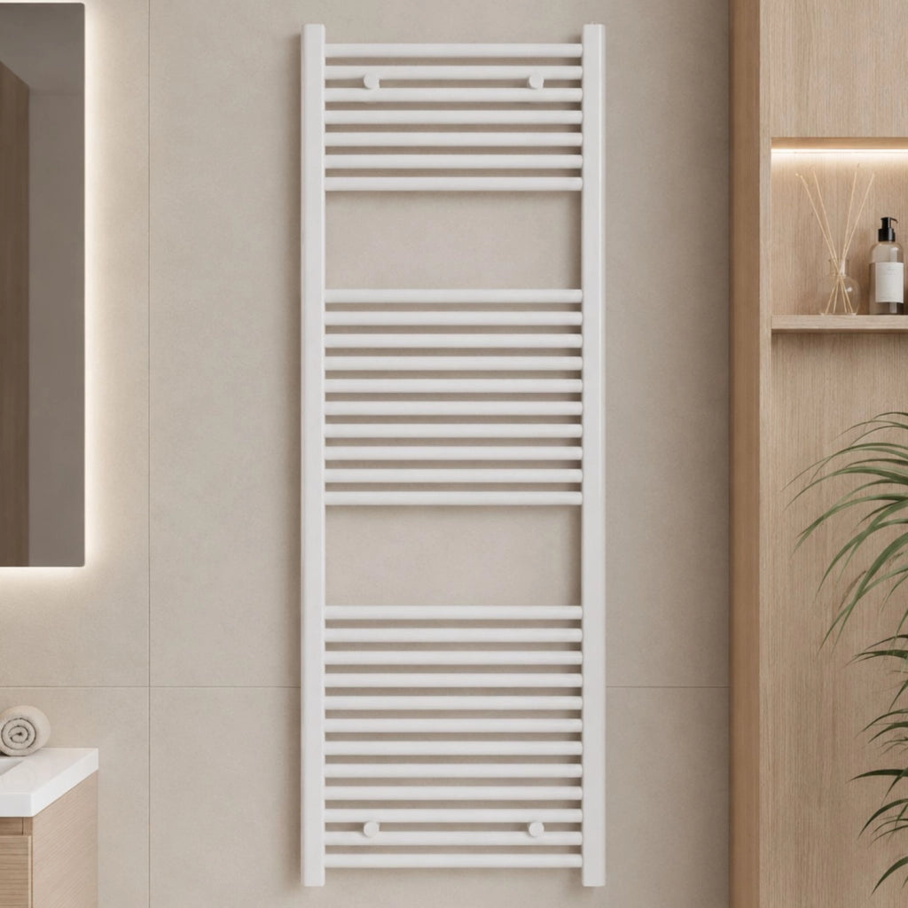 Termoarredo bianco in acciaio scaldasalviette per bagno elegante *** misure h1500xl450xi400 30 tubi, pezzi 1