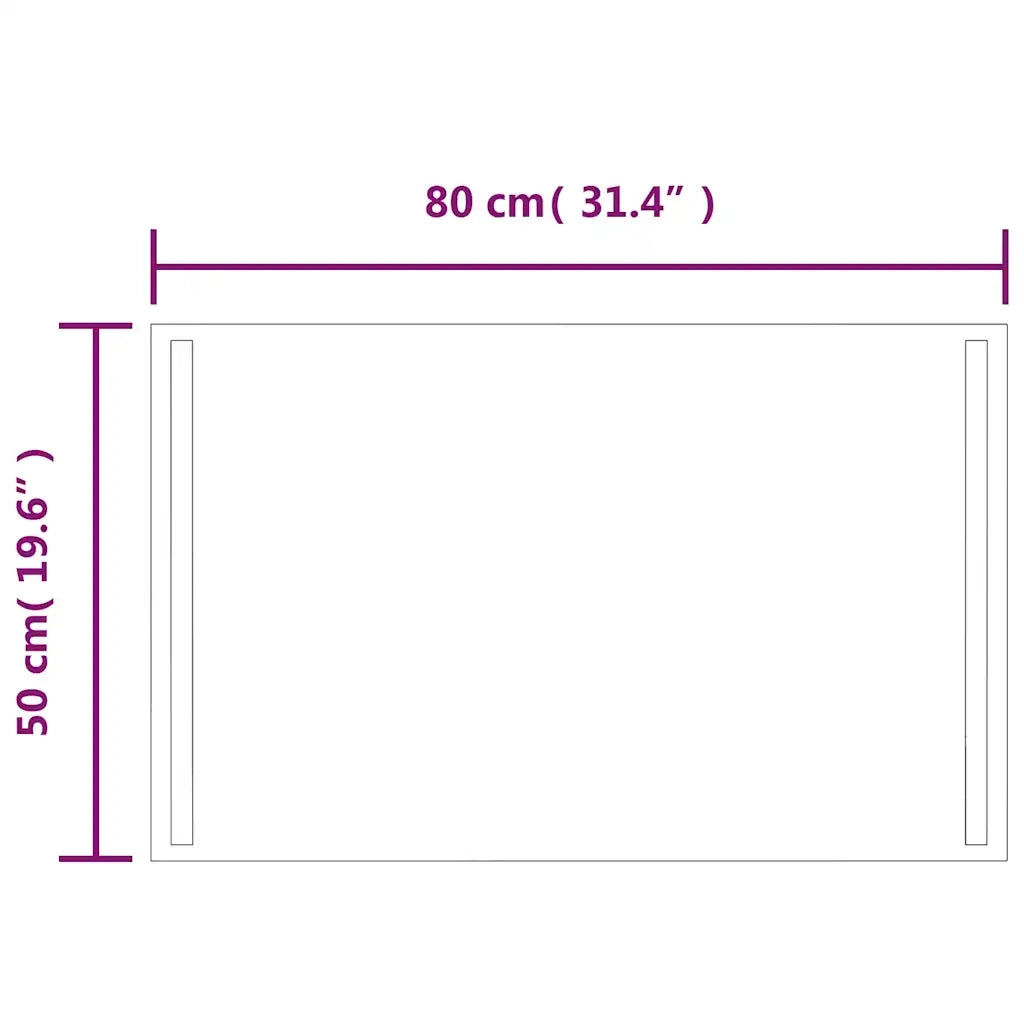 Specchio da Bagno con Luci LED 80x50 cm cod mxl 67798