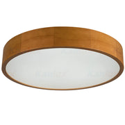 Plafoniera tonda legno chiaro vetro bianco Kanlux Jasmin E27