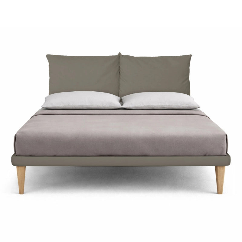 Letto imbottito Matrimoniale 180x190 cm Soft - Similpelle,Cappuccino,Con rete