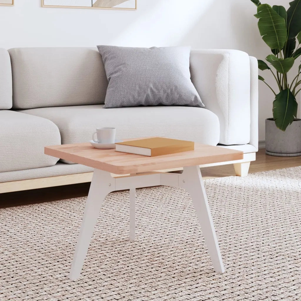 Piano per Tavolo | Superficie Tavolo | Piano Scrivania 50x50x2,5 cm Quadrato Legno Massello di Faggio