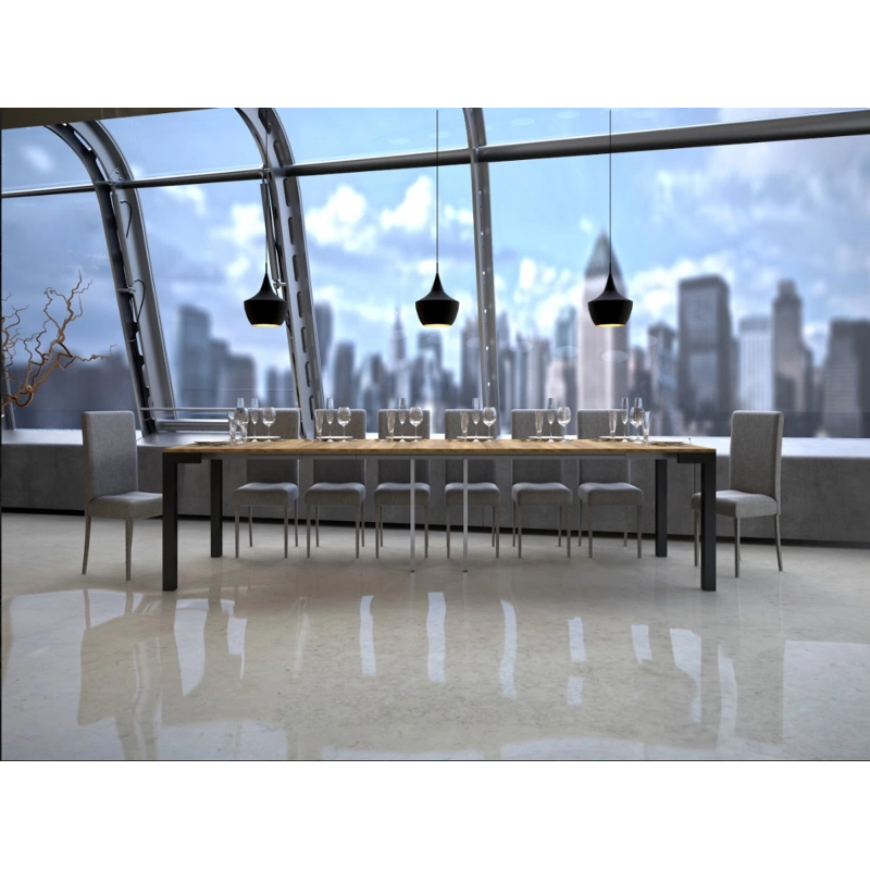 Consolle allungabile 90x40/300 cm Everyday Evolution telaio Antracite - Quercia Natura