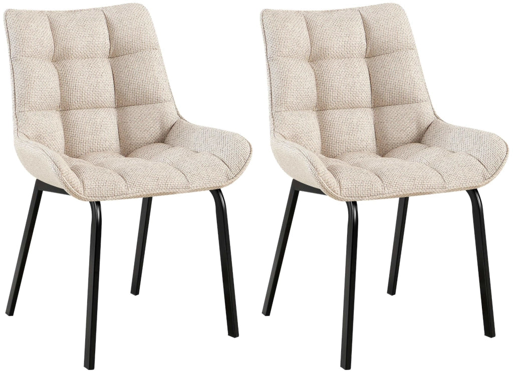 Set di 2 sedie Saranda in tessuto nero 1