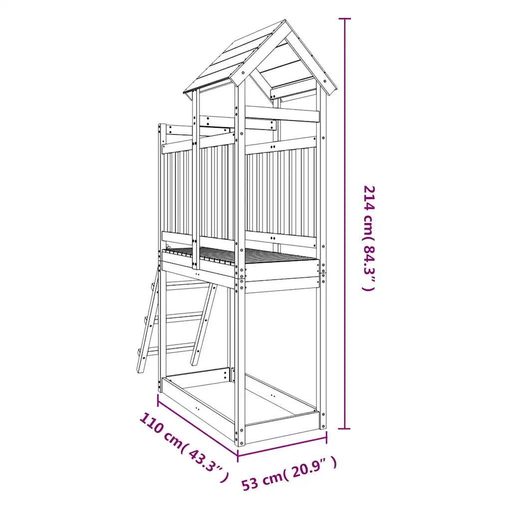 Set da Gioco da Esterno 53x110x214 cm in Legno Massello di Pino 826535