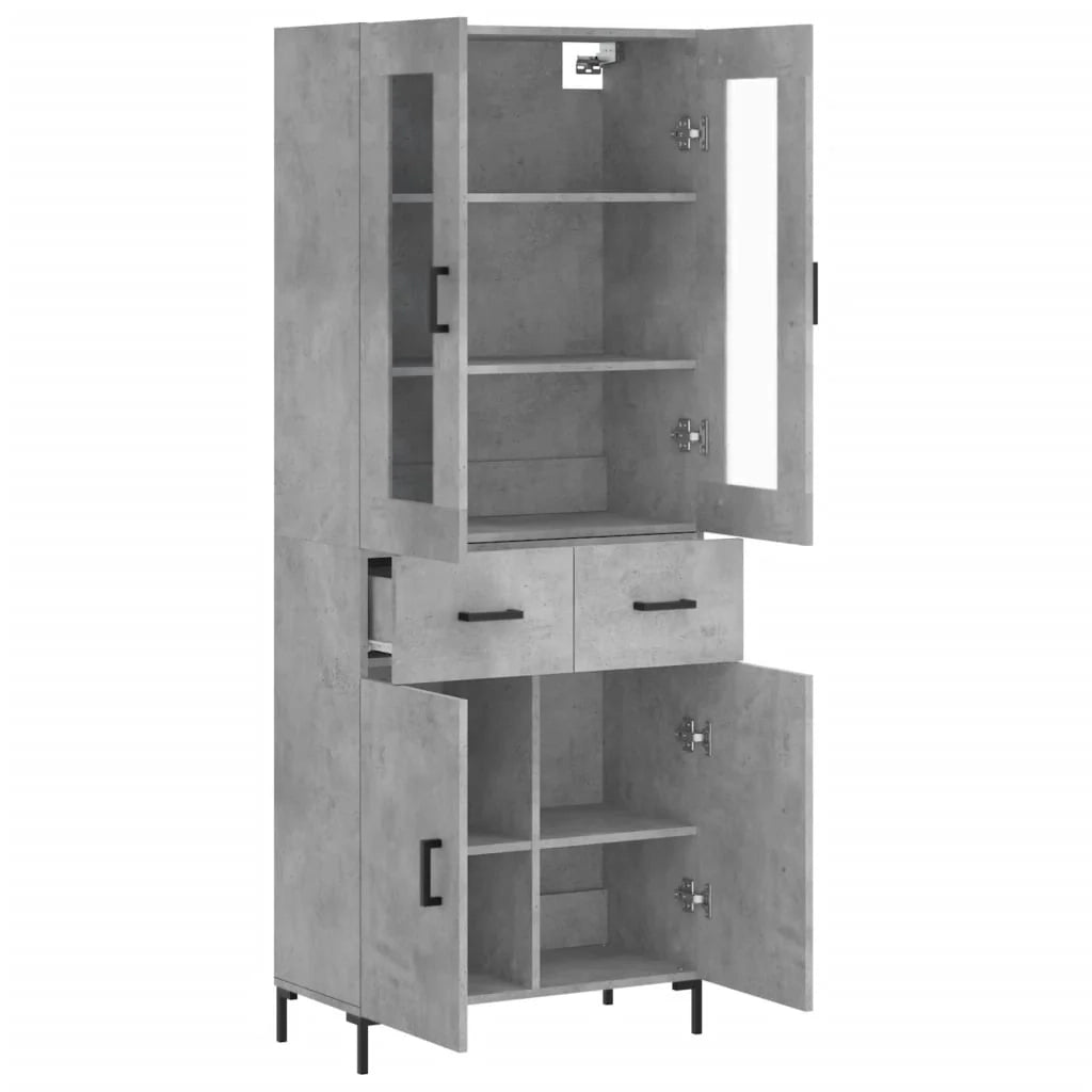 Buffet credenza cassettiera armadio mobile contenitore organizer cucina soggiorno salotto alto 69,5 x 34 x 180 cm legno ingegnerizzato grigio 02_0034527