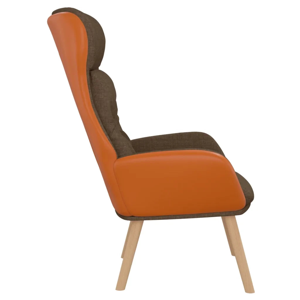 Poltrona Rilassante Marrone in Tessuto e PVC