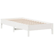 Letto singolo | Letto per adulti | Giroletto senza Materasso Bianco 100x200 cm Legno Massello Pino