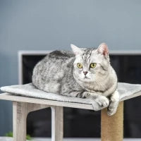 Albero Tiragraffi per Gatti Multi-livello con Cuccia e Corde in Iuta, 67x38.5x114 cm, Grigio