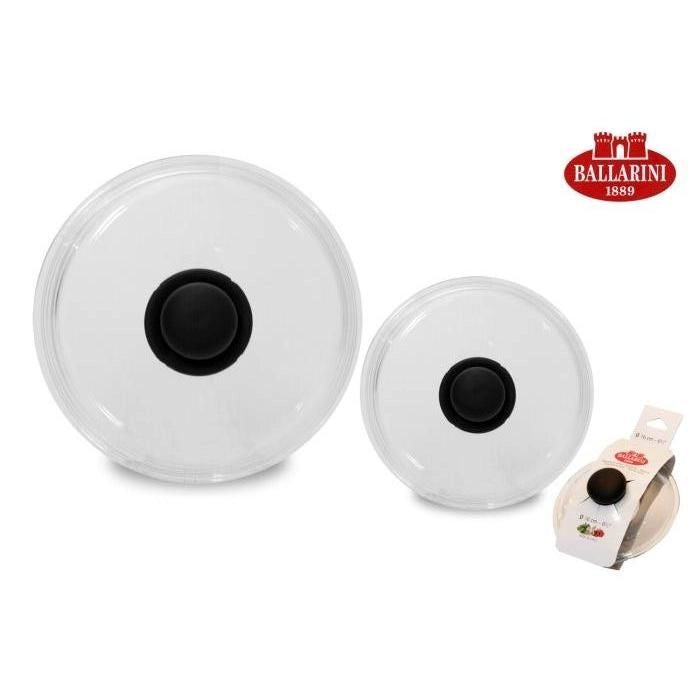 Ballarini 1001249 Igloo Coperchio in Vetro Bombato 28 cm con Valvola Sfiato Vapore Lavabile in Lavastoviglie colore Trasparente