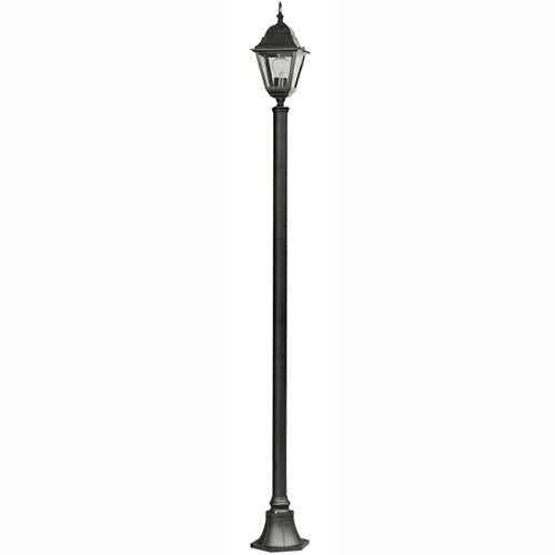 Lampione Da Giardino Mod. Vienna Nero 1 Luce Su Palo Altezza 180 Cm.