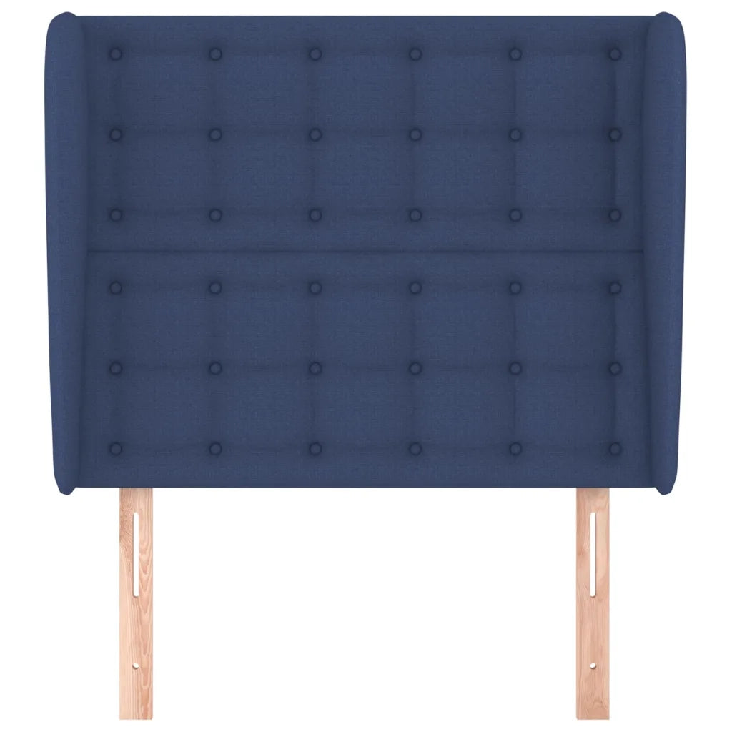 Testiera | Testata ad Orecchio Blu 83x23x118/128 cm in Tessuto