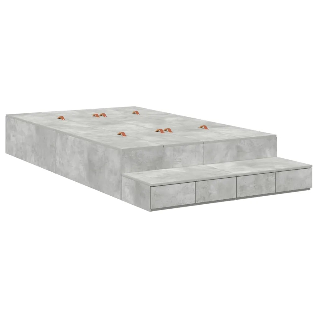 Struttura letto con contenitore Grigio cemento 120 cm 3335632