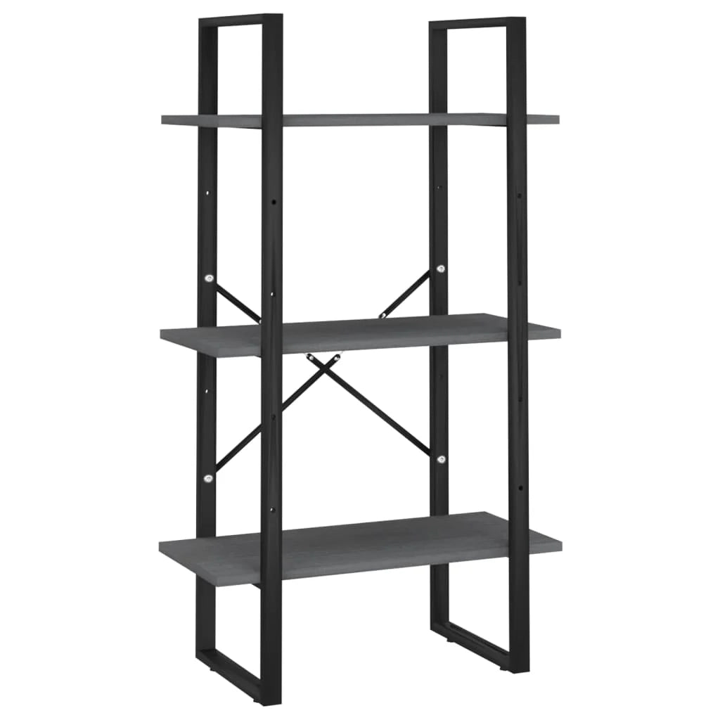 Scaffale portaoggetti 60 x 30 x 105 cm in legno massello di pino grigio 02_0000630