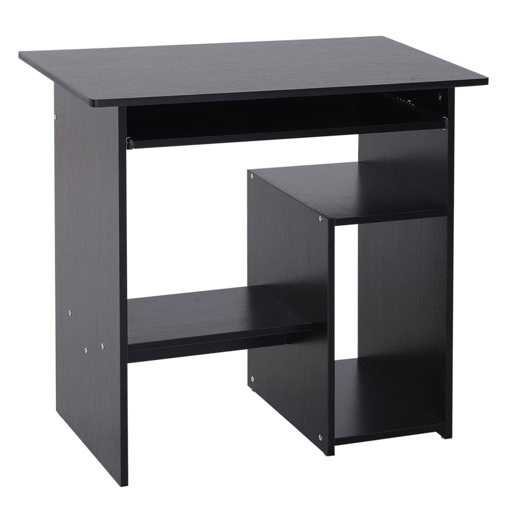 Scrivania Moderna Porta PC e Ripiano Tastiera Estraibile 80x45x75 cm Nero