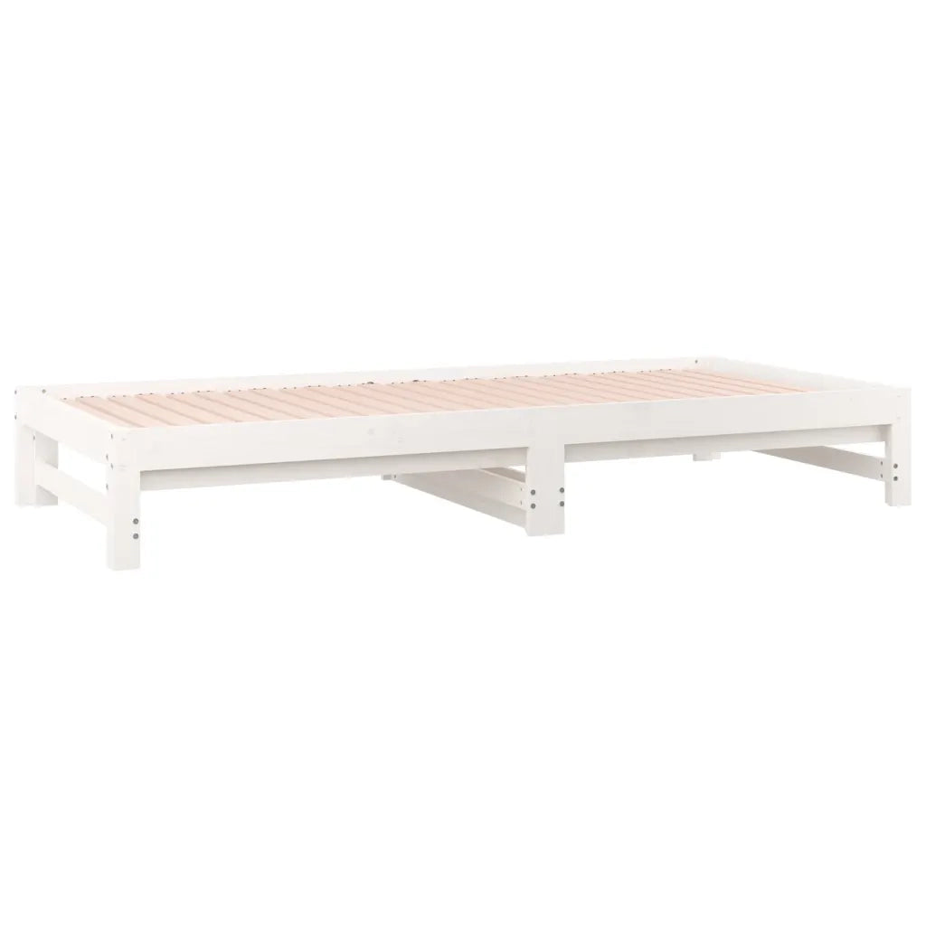 Dormeuse Estraibile Bianca 2x(90x200) cm Legno Massello di Pino 820428