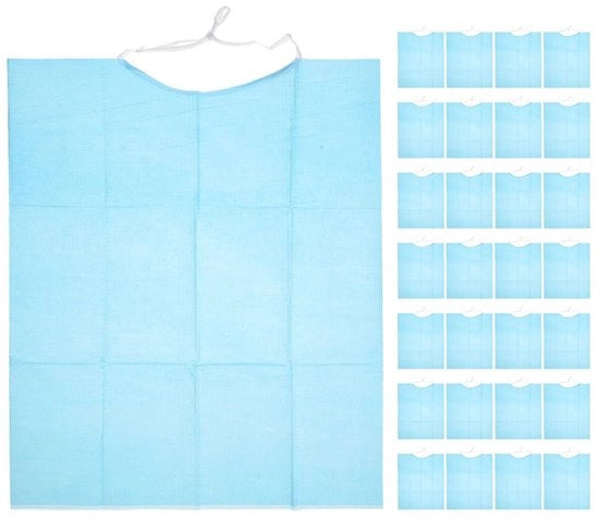 60 pezzi di tovaglioli da tavola in plastica per adulti, protezione da spilli e macchie, schermo da tavola per anziani, impermeabili, pratici e comodi per il pasto